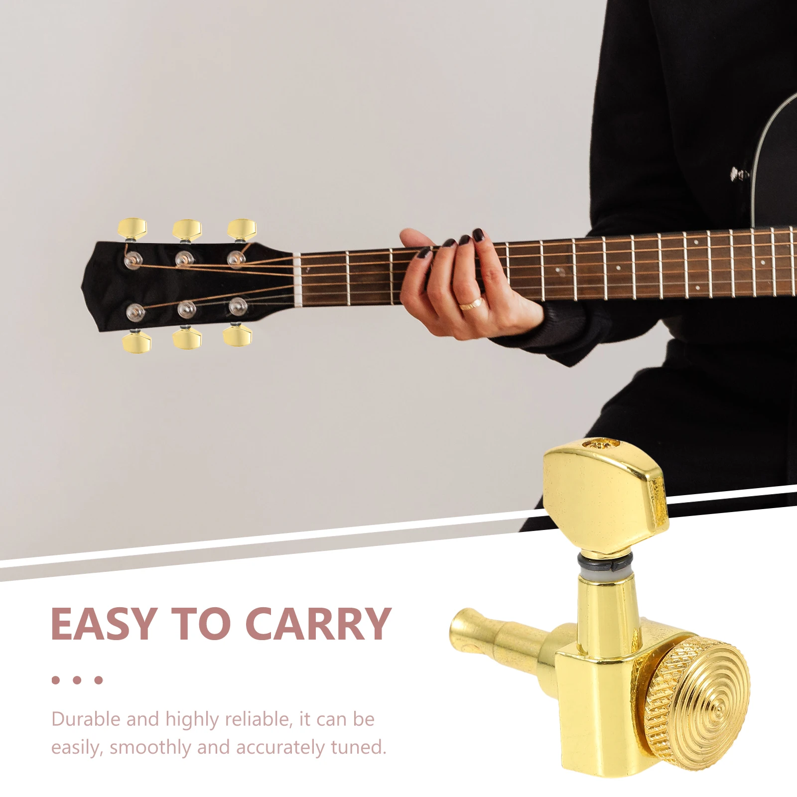

Guitar Tuners High Stability Accessories Durable Pegs Knob Anti-corrosion Fully Enclosed Tuning Alloy Anti-rust