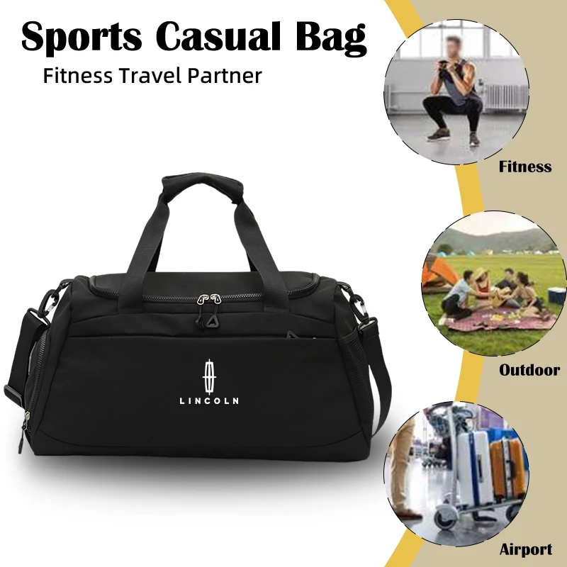 

Car Logo Oxford Waterproof Travel Bags Large Capacity Duffle Fitness Bag For Lincoln MKZ MKX Aviator Navigator Continental MKC