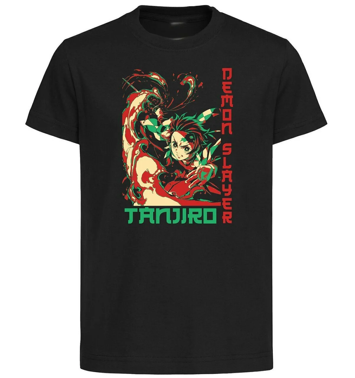 T-Shirt Unisex Black Japanese Style Demon Slayer Inosuke