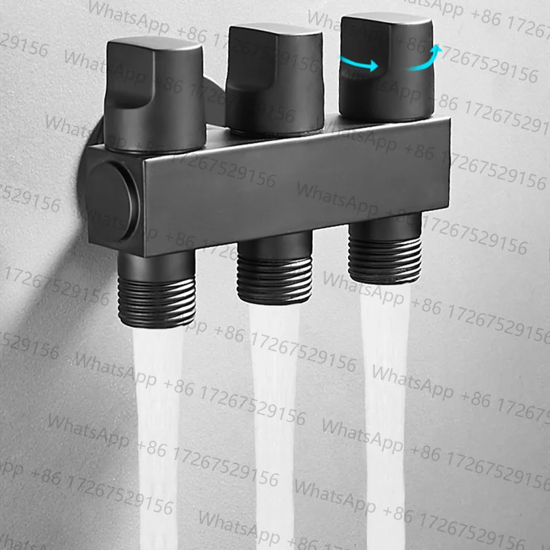 1PC Bibcock One In Three Outlet Angle Valve Brass 3-Way/4-Way Water Heater Toilet Multi-Function Faucet Thread G1/2'