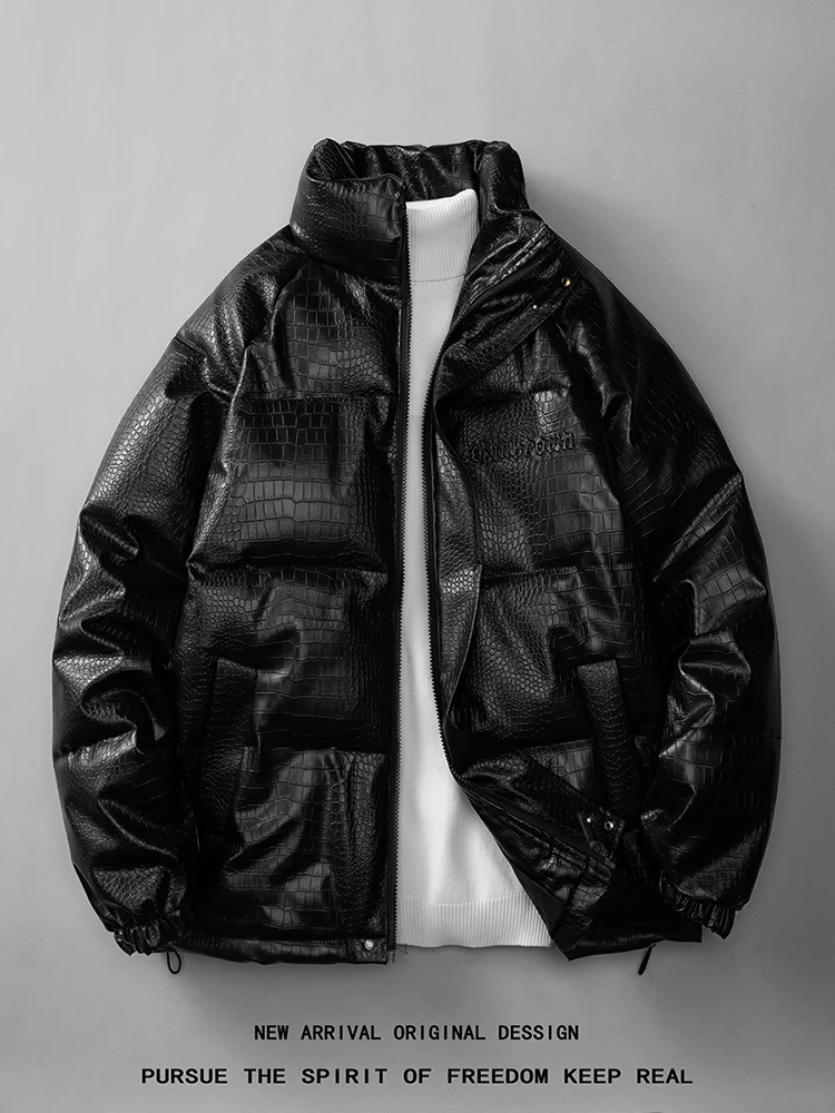

Мужская зимняя теплая хлопковая куртка с крокодиловым узором, свободное морозостойкое хлопковое пальто, осенне-зимняя хлопковая одежда...