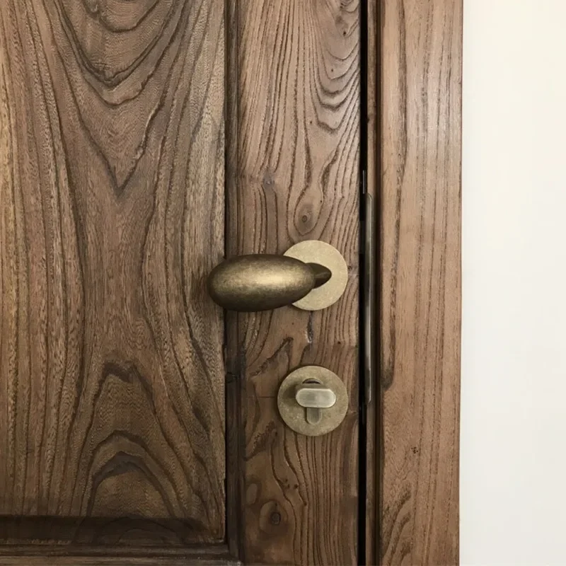 Antique Copper Door Lock Magnetic Silent Handle Bedroom Door Hardware Interior Security Lock Set Modern Home Door Knob