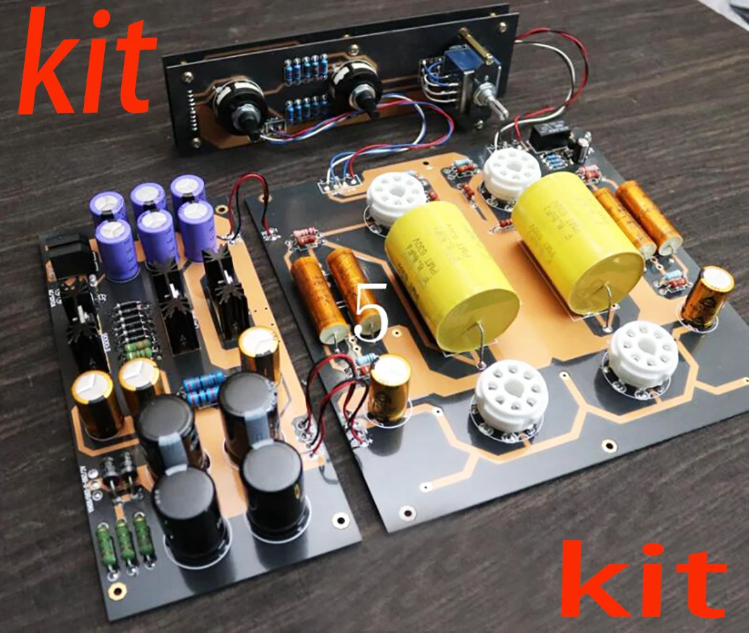 

6SN7 6N8P tube preamp + power supply DIY kit based on Rogue99 circuit board (no vacuum tube)