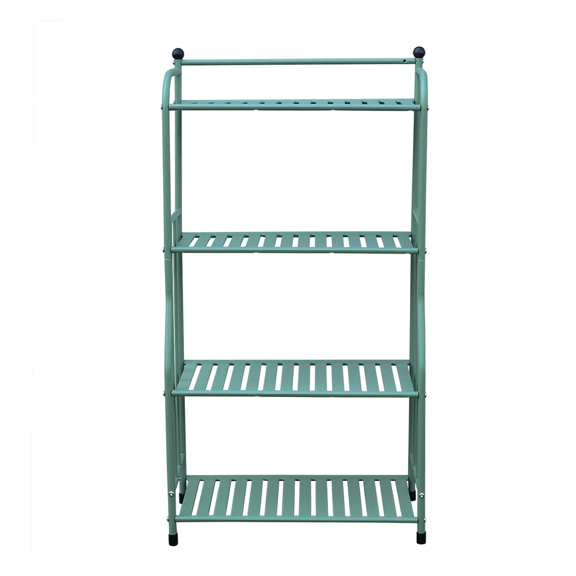 

4 Tier Metal Shelving Unit Kitchen Storage Shelf Rack Bathroom Shelf Plant Stand - Green With Exquisite Workmanship