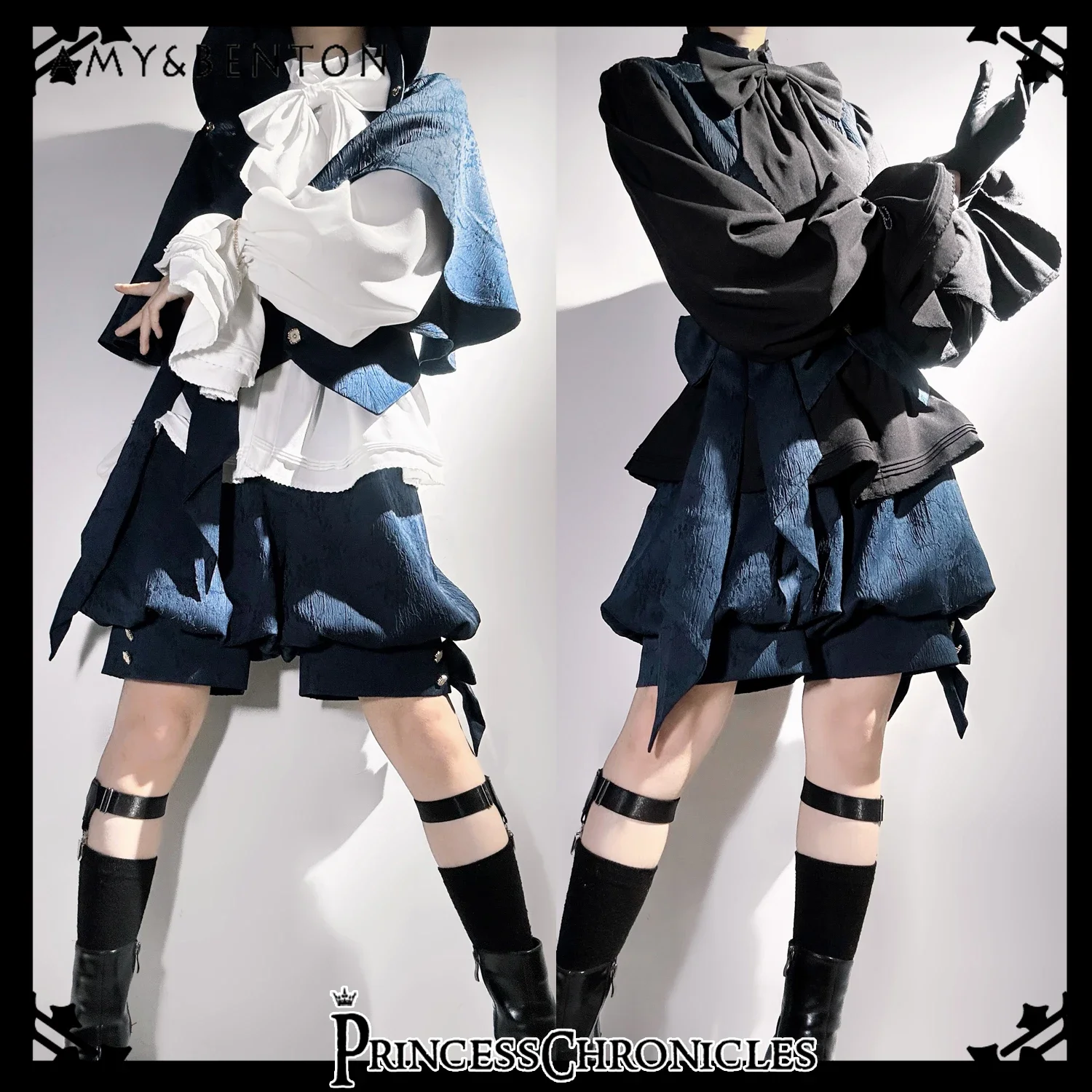 كوس أرنب الأذن وتتسابق الحلو فتاة باردة مقنعين سترة سترة السراويل قميص أربع قطع مجموعة النساء خمر المحكمة نمط القرون الوسطى لوليتا #4