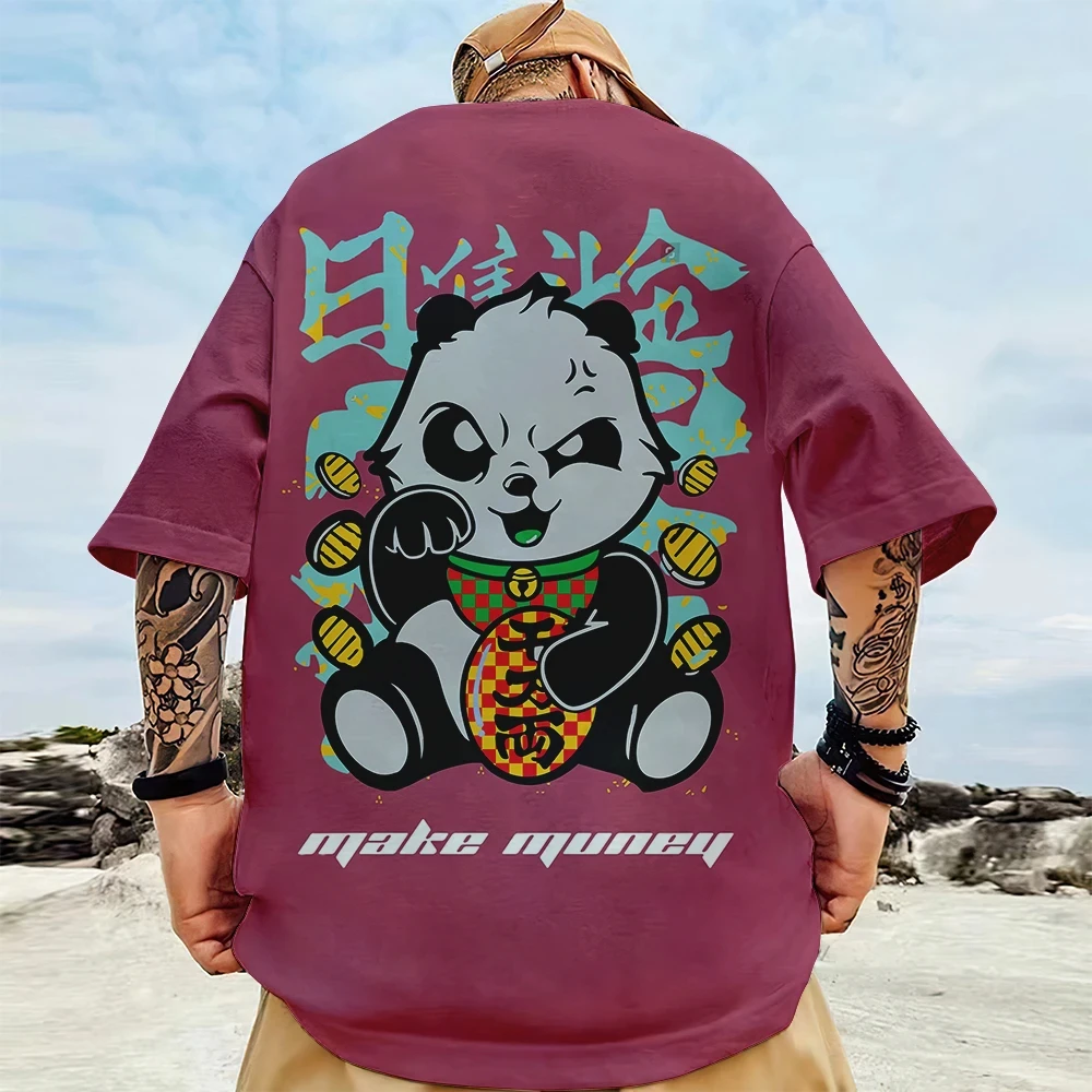 Animal T-Shirt For Men 3d Panda Print Street Trend Hip Hop T shirt Summer Fashion Casual Oversized Short Sleeve Top Man Clothing
