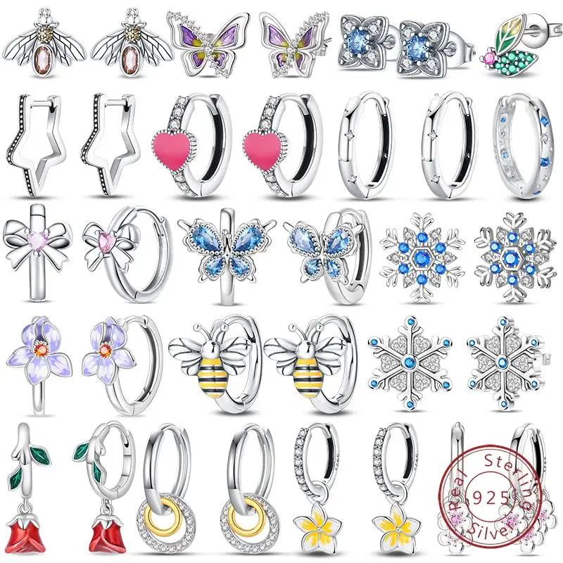 حار 925 فضة أقراط سحر بسيط لامع لوتس الزركون الزفاف النساء المجوهرات هدية #2