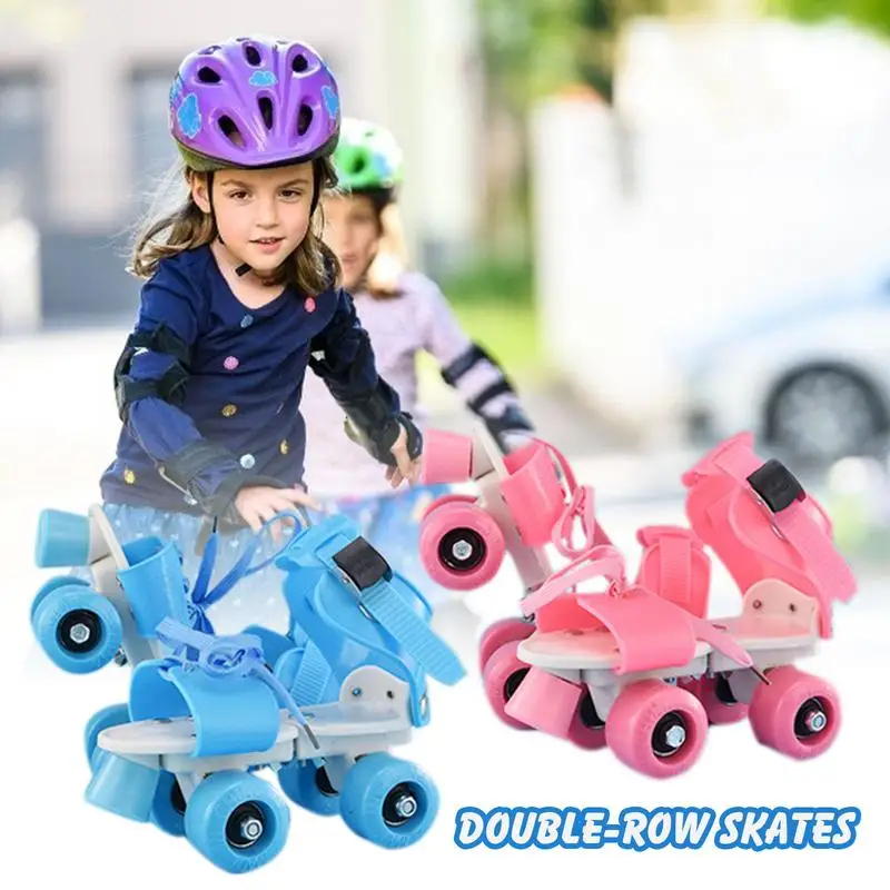 Adjustable Skates Skates Rolling For Child With 4 Wheels Simple Design Easy To Wear Skates Gifts For Boys Girls Beginner