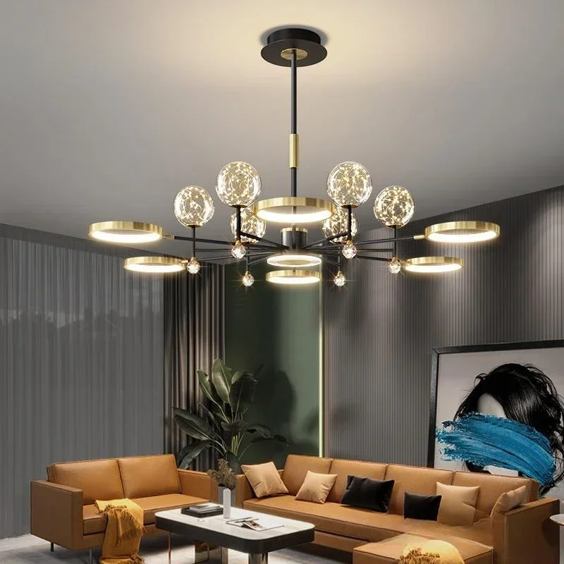 

Modern Glass Ball Led Chandelier for Living Room Bedroom Centerpieces for Dining Restaurant Designer Lighting Suspension Design