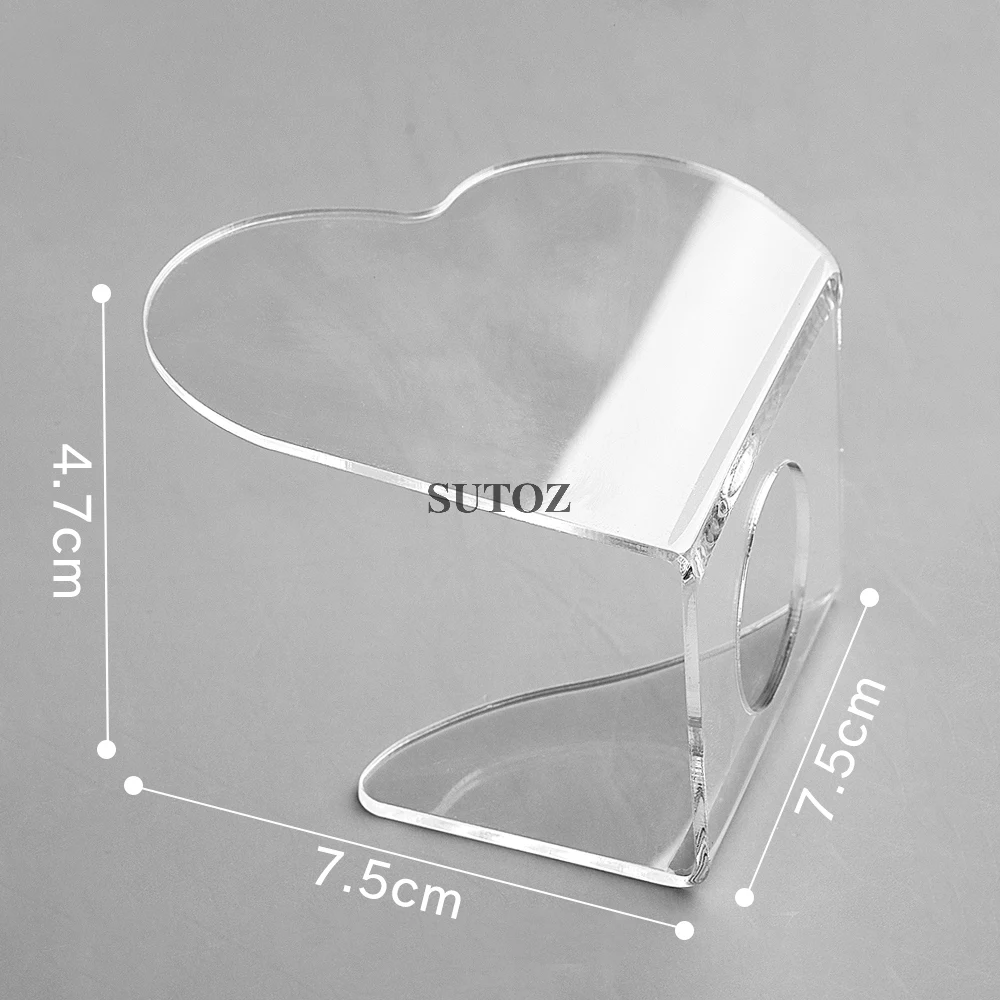 1Pcs Transparent Handheld Nail Art Palette Acrylic Gel Polish Nail Drawing Display Stand Mixed Size DIY Manicure Tool LEBSBT03