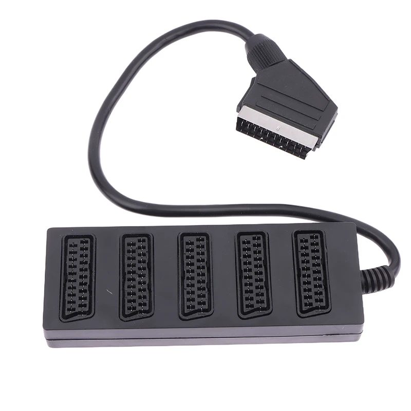 21 Pin Scart 5 Way Splitter 21p Scart Male To 5 Female Adapter Connector 5 Road Scart One Divide Into Five Cable Line