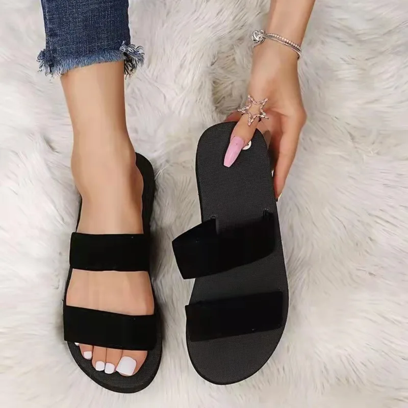 2024 Women Flat Flip-flops Slippers Comfortable Non-slip Sandals Bohemian Style Flip Flop Home Bathroom Fashion Slippers Slides