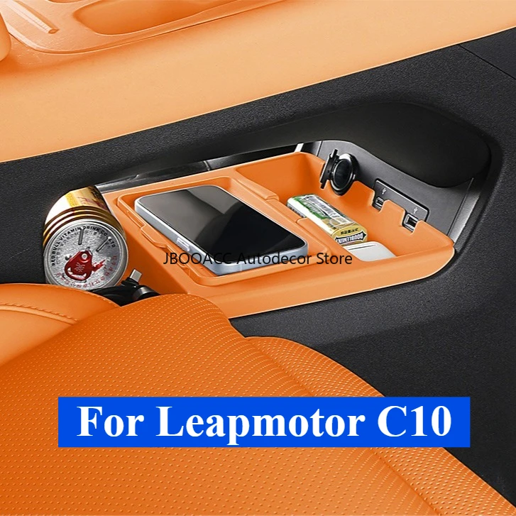

For Leapmotor C10 2024 2025 Silicone Storage Box Under The Center Console Lower Layer Storage Box Car Stowing Tidying Organizer