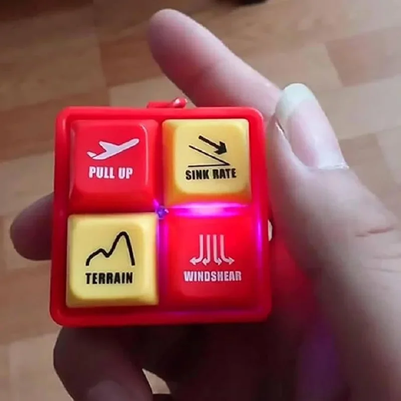 B737 비행기 비상 경보 키체인 경고음 시뮬레이터 항공 승무원 경보 부스터 키체인 홈 장식품