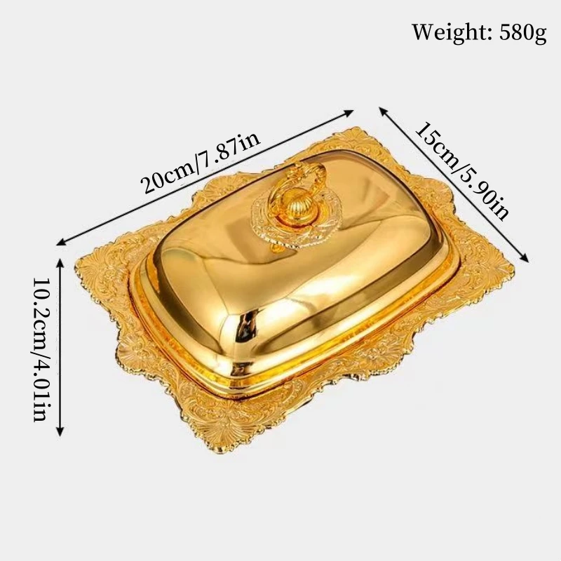 Exquisite Cake Tray with Metal Bark Texture, European Fruit Butter Cheese Tray, Snack Tray, Wedding Decoration