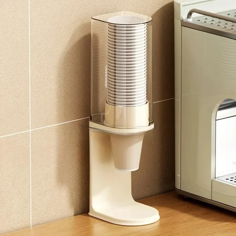Cute Pull‑Type Cup Dispenser for Water Cooler Fits Disposable Cups Bathroom Mouthwash Cup Holder