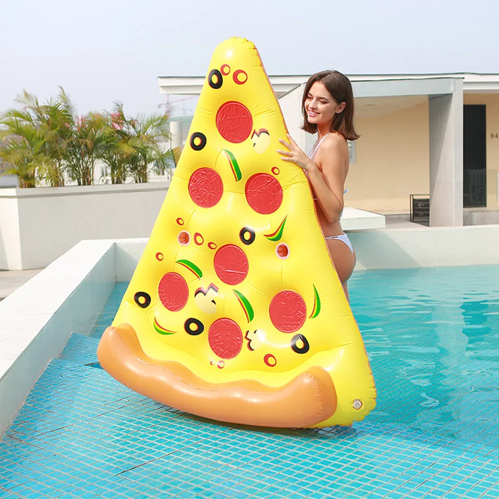 Inflatable Pizza Float Raft: Perfect for Adult Water Drifting and Lounging on the Pool After inflation about 180X150X20cm