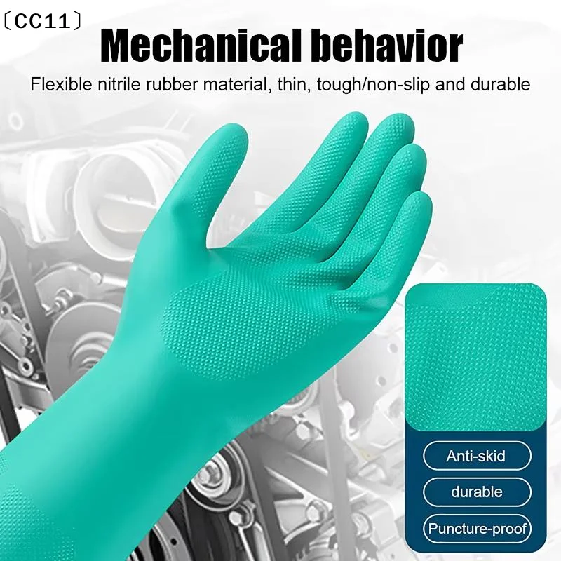 Dishwashing Nitrile Gloves Waterproof Oil Chemical Proof Durable Kitchen Industrial Household Use〔CC11〕