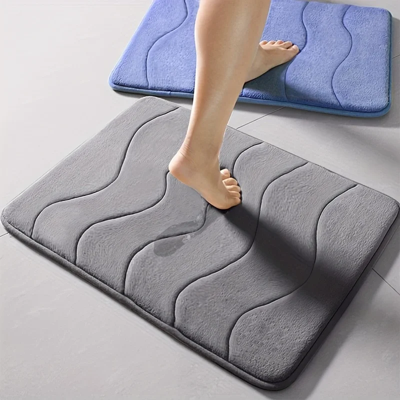 1PC Thick Memory Sponge Floor Mat 160g Slow Rebound Absorbent Non-Slip Bathroom Kitchen Foot Mat for Home