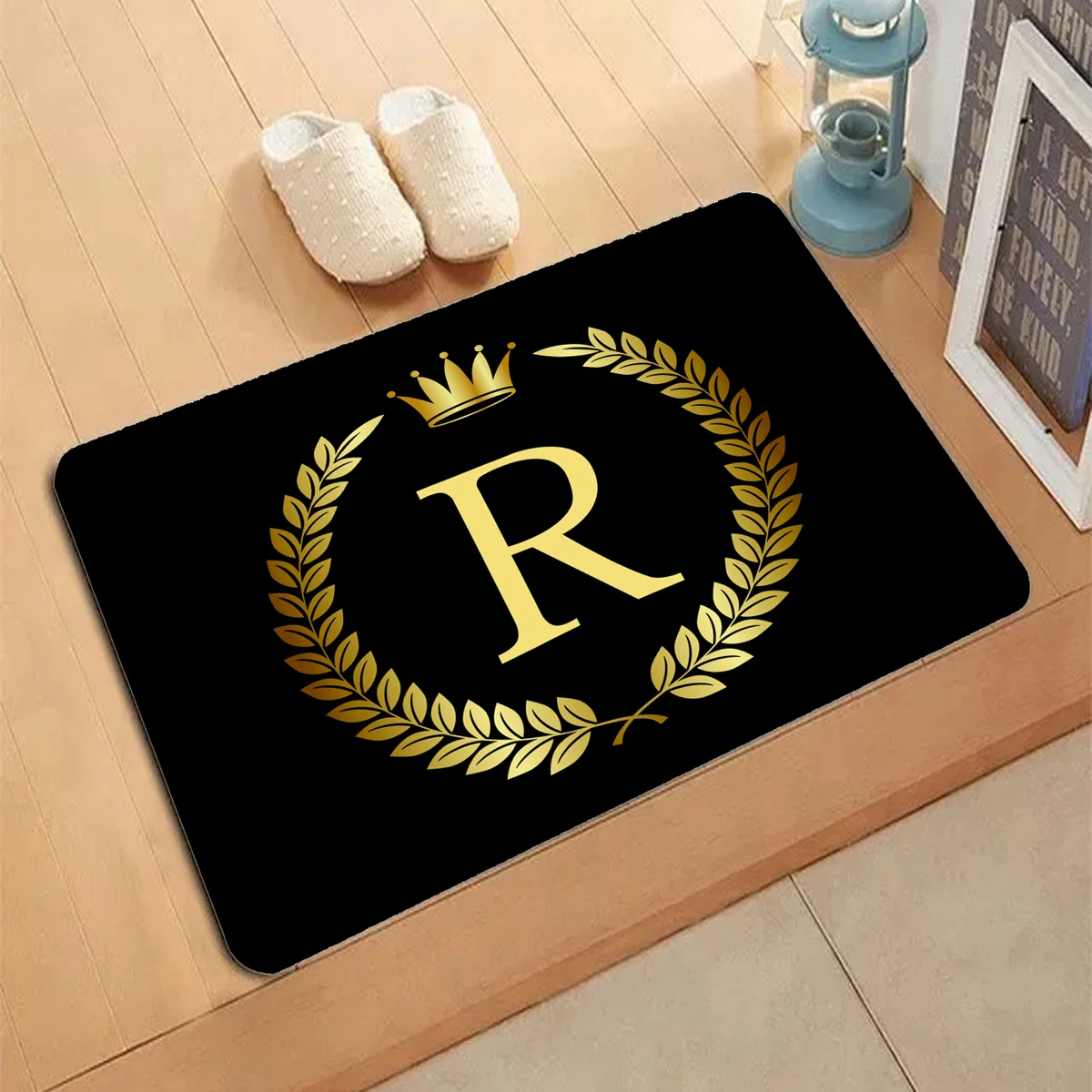 Crown Letter O Pattern Carpet Entrance Doormat Non-slip Living Room Kitchen Bedroom Decor Rug Floor Mats Home Decor