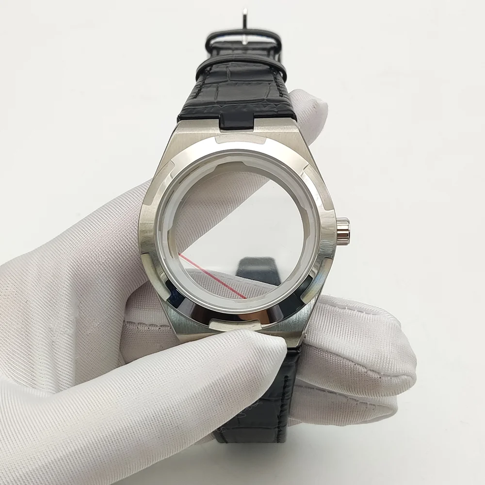 مشاهدة التجمع ، والرجال 40 مللي متر ساعة ميكانيكية مقاوم للماء لحركة NH35 ، وحالة مستديرة ، وحزام من الجلد