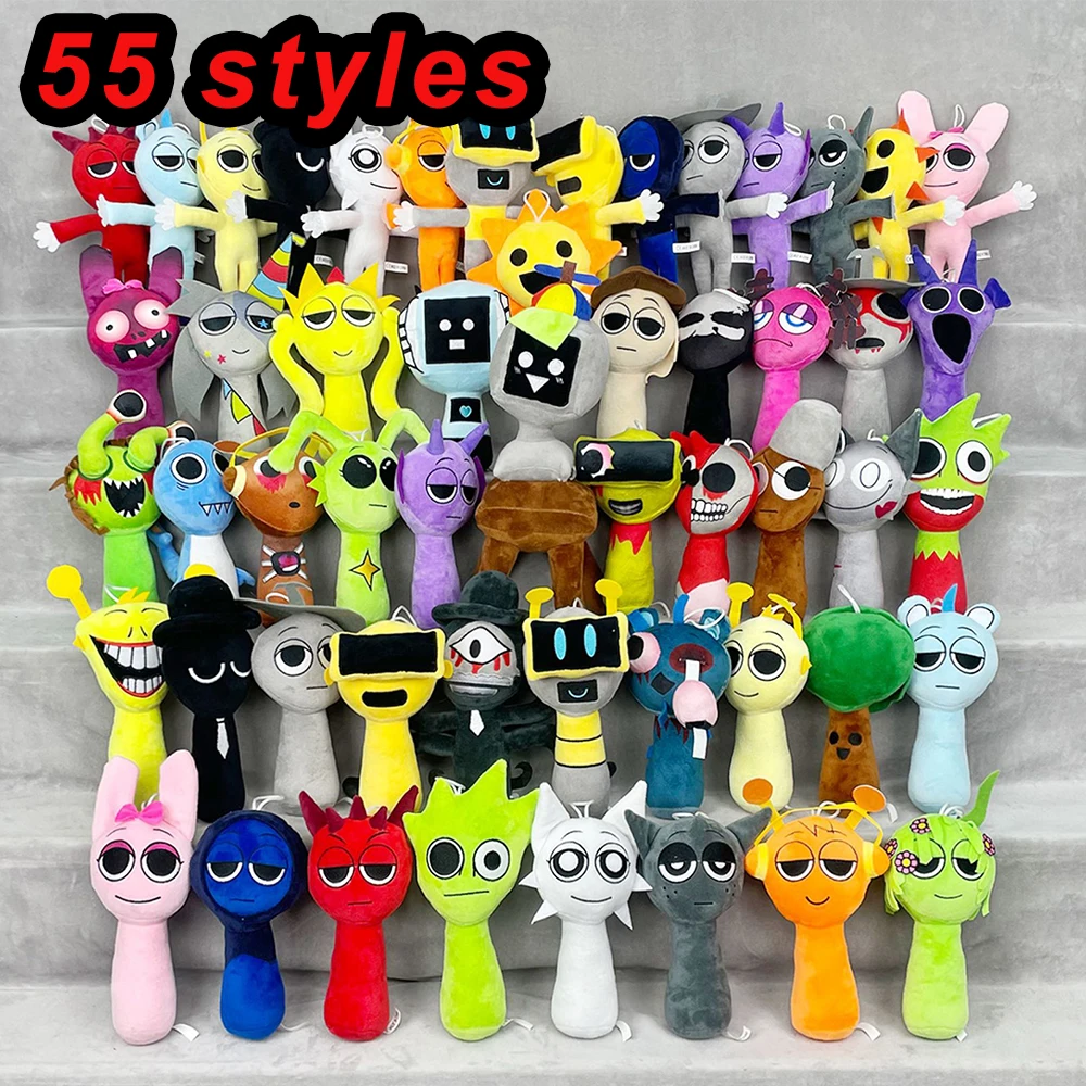 55style Sprunki Plush Toys Sprunki Incredibox Plush Doll Sprunki Game Pillow Kids Birthday Gifts Stuffed Dolls Christmas Gift