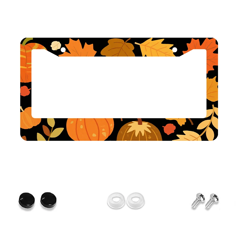 

1 шт. оранжевый узор тыквы и листа, рамка номерного знака с 2 отверстиями, алюминиевый материал, 6x12 дюймов, с комплектом винтов, ретро-новинка C