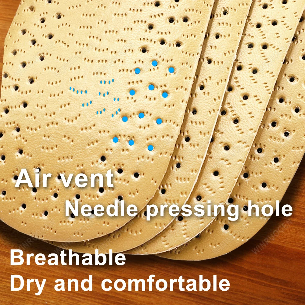 Leather Men Women Insoles Orthotic Summer Shoes Non-Slip Wear-Resistant Sweat-Absorbent Breathable Flexible Delicate Pad Insert
