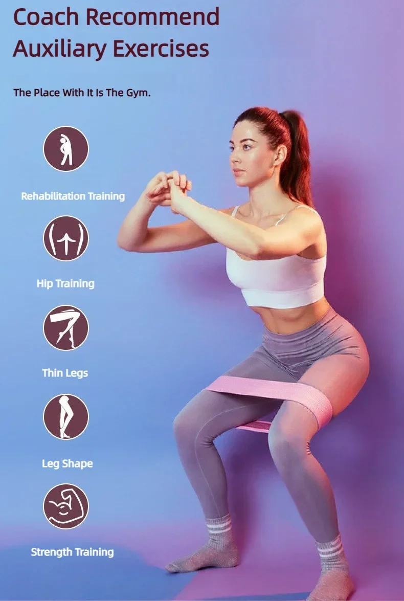 Rutschfeste Stoff-Booty-Bänder, breitere Widerstandsbänder für Hüfte und Beine, Workout, Heimfitness, Pilates, Yoga, Stretching für Frauen und Männer – Detail 4