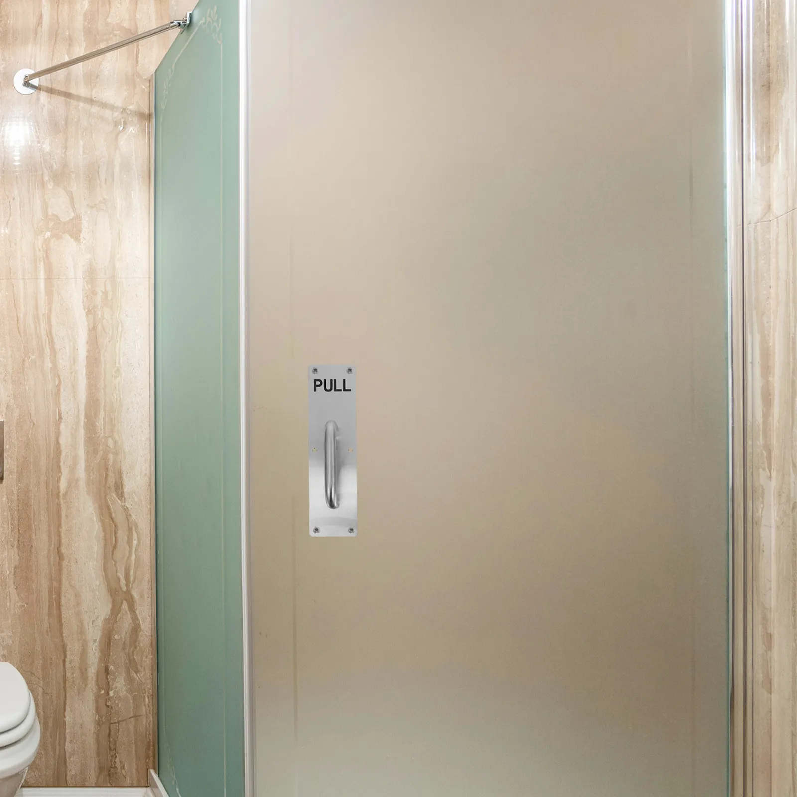 

1Set Push Pull Door Handle Stainless Steel Door Handle Plate for Commercial Use Office Hotel Public Spaces Push Plate Black