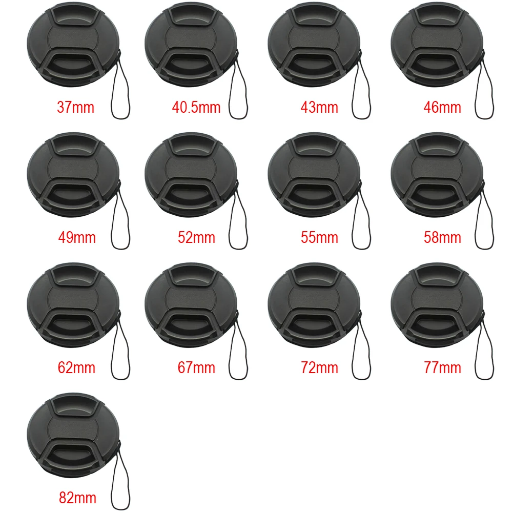 40,5/43/49/52/55/58/62/67/72/77/82mm tapa de lente frontal de cámara a presión Protector sin palabras adaptador de tapa de lente accesorios de cámara