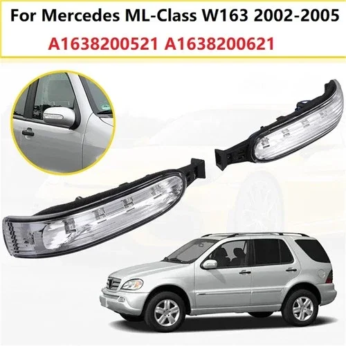 For Mercedes Benz W163 2002-2005 ML Class Left And Right Side Mirror Indicator LED Turn Signal 1638200521 1638200621