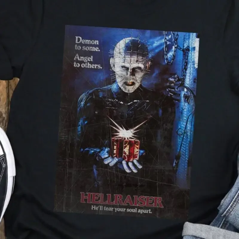 New HELLRAISER T shirt Aesthetic 80s Movie Poster Distres