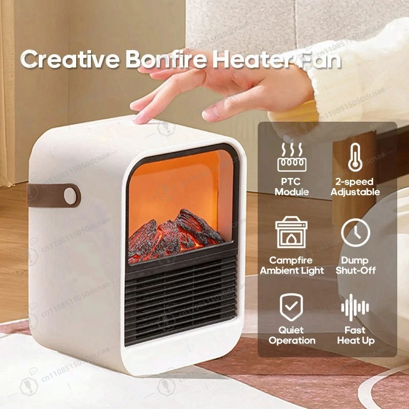 

Fireplace Electric Heater Portable Desktop Heating Stove Radiator with 3D LED Flame for Indoor Home Office Room Festival Gifts