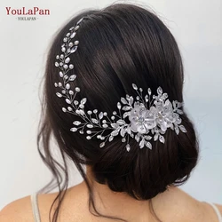 YouLaPan HP294 Rose Gold Hair AccessorieโลหะGold Leaf Crown Headbandแต่งงานเจ้าสาวคลิปผมผู้หญิงงานแต่งงาน