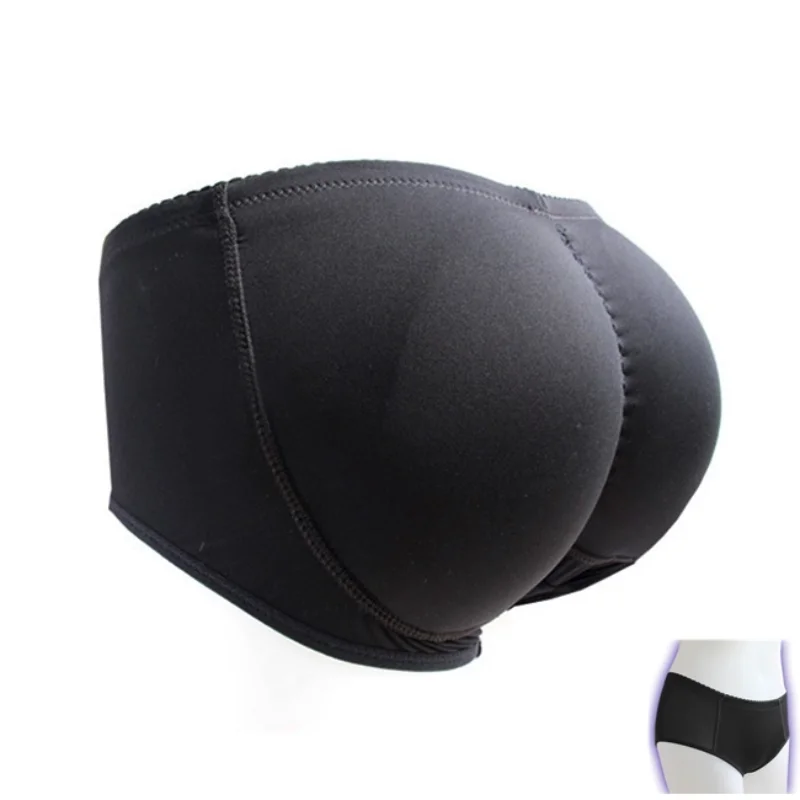 Silicone Underwear Panties Insert Pants Padded Panty Buttock Backside Butt Enhancer Hip Up Padded for Crossdresser Black