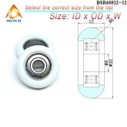 1pcs 8x32x12 mm POM Coated Rollers BSR60832-12 OD 32 mm White Cam Wheel & Round Nylon Rower Pulleys 8*32*12 Plastic Bearing