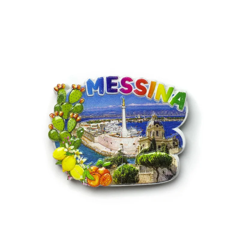 

Sicily Messina Creative Architecture Scenery City Fridge Magnets Travel Souvenirs Home Decorations