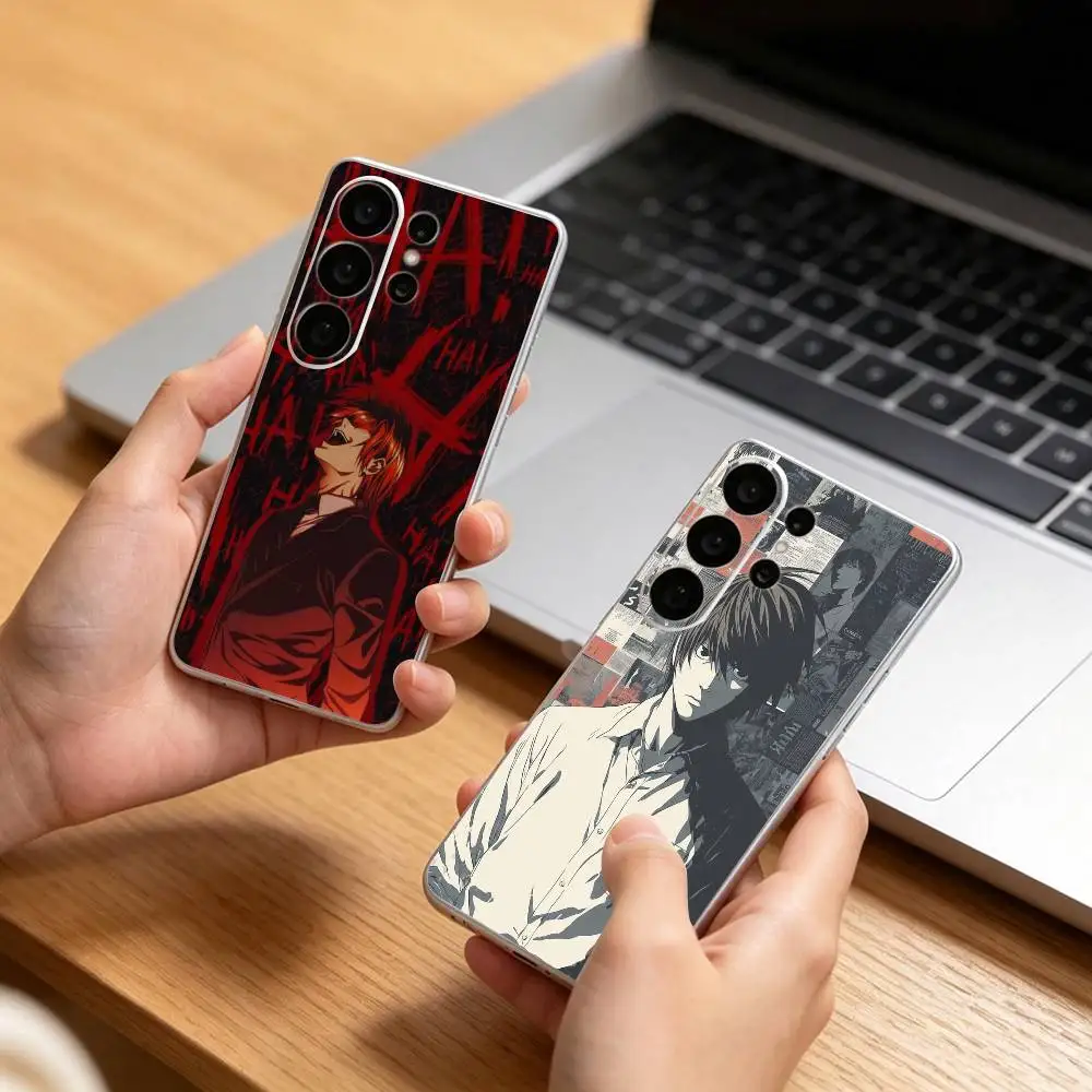 Hype Anime Light  D-Death N-Note Transparent phone Case For Samsung S25,24,21,22,21,20,10,S9Ultra,Plus,Fe,Lite