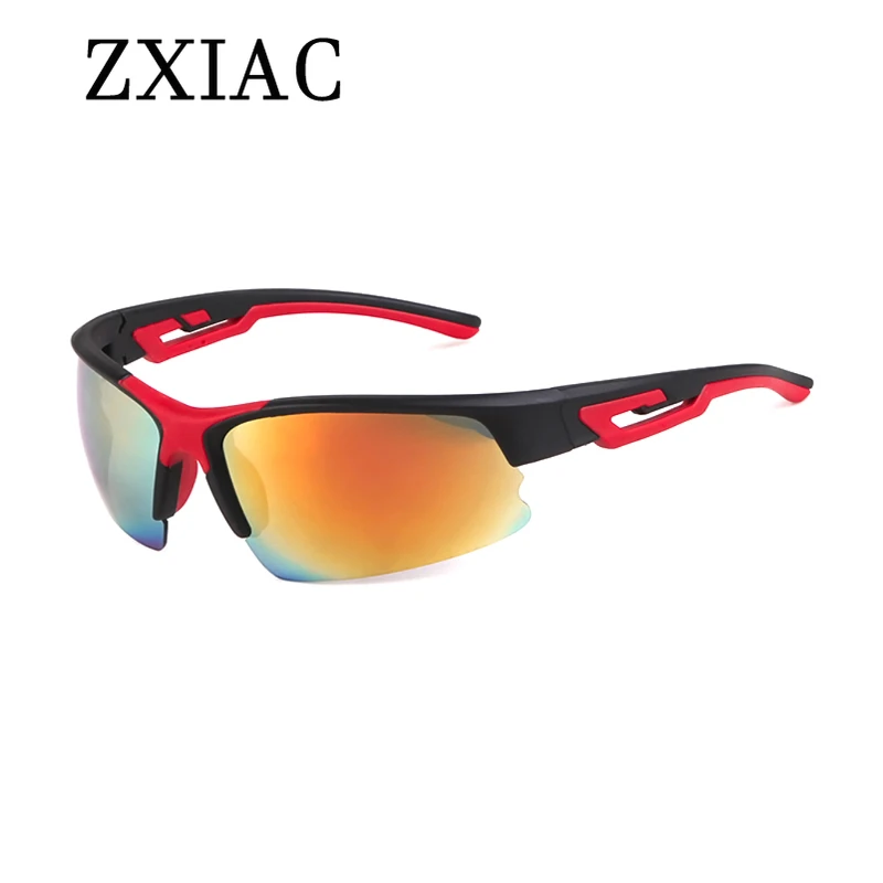 ZXIAC Trendy Half Square Frame Sunglasses Men Outdoor Sports Goggle Sun Glasses 2024 Women Vintage Cycling Driving Shades UV400