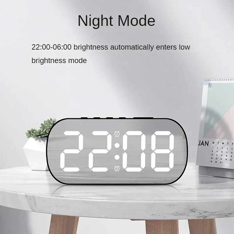 Xiaomi Digital Alarm Clock Desktop Table Clock Teperature Calendar LED Display Electronic Alarm Clocks Snooze Funtion Night Mode