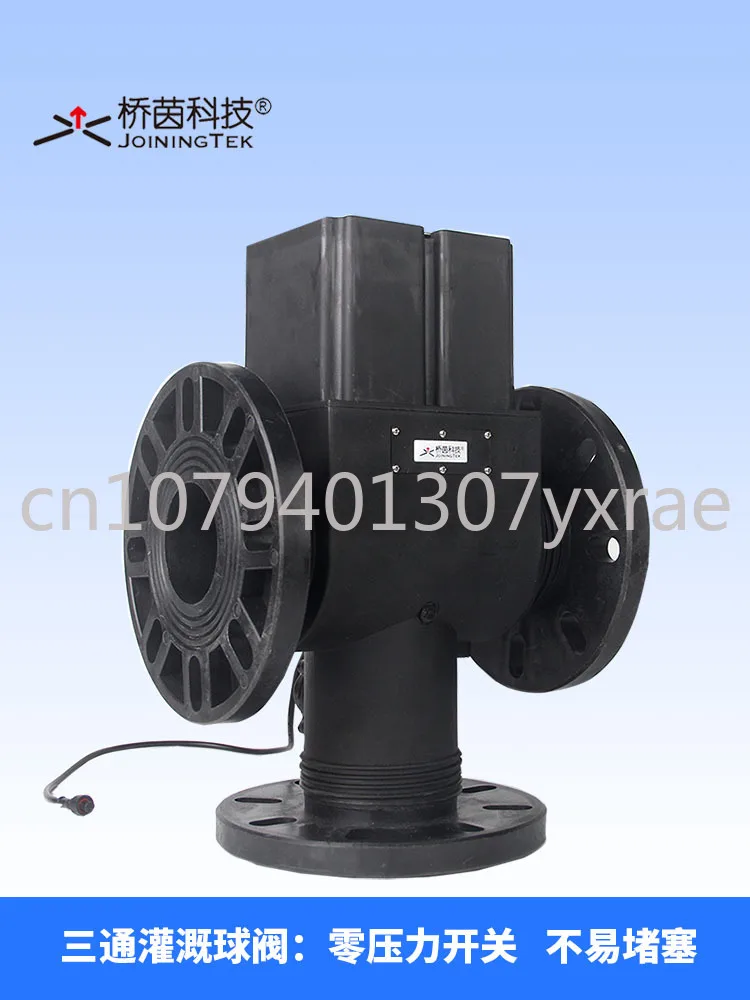 Irrigation Solenoid Valve Three-Way Ball Valve Farmland Orchard Drip Irrigation Drainage with Flow Pressure Monitoring Zero