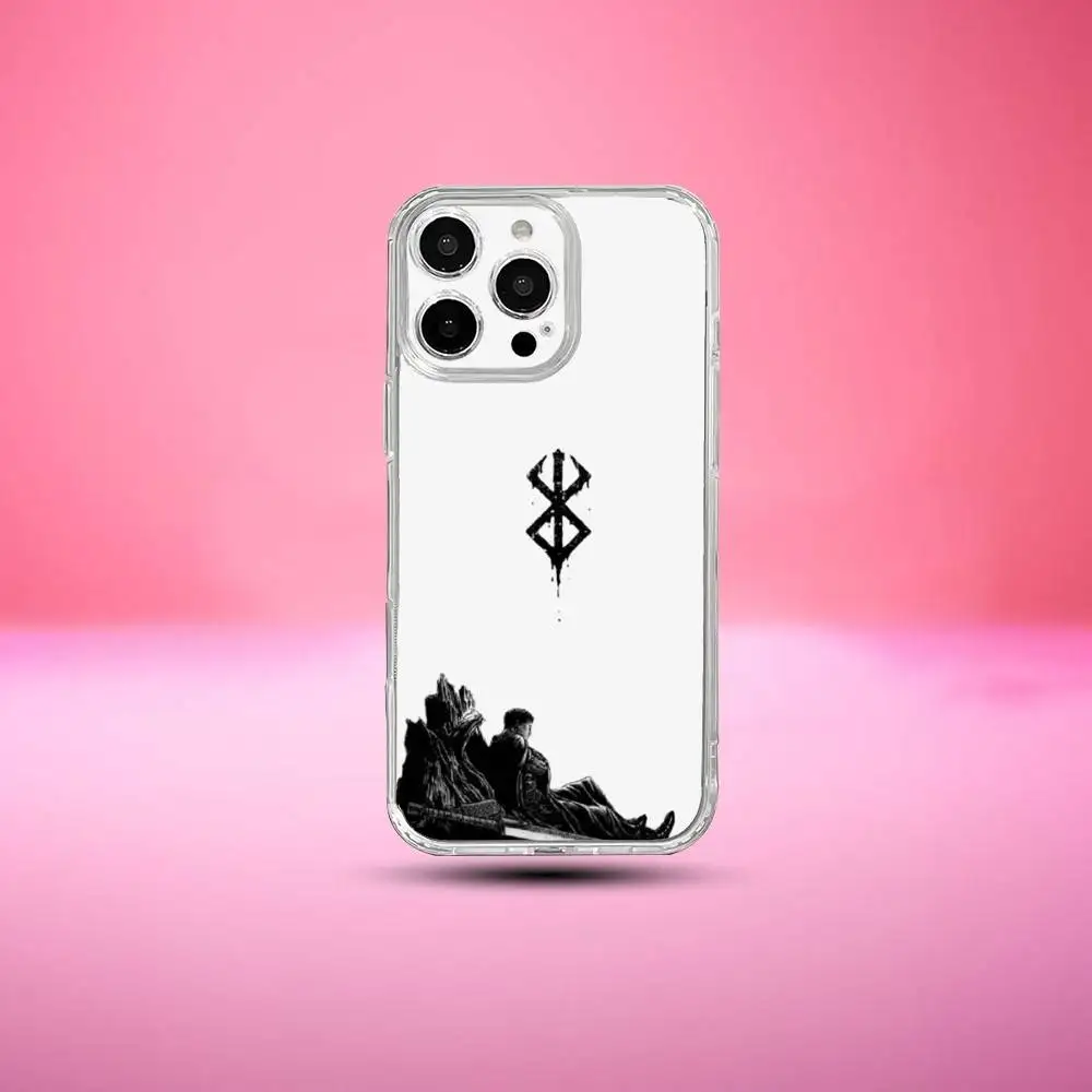 JAPAN ANIME B-Berserk G-Guts  Phone Case For iPhone17,16,15,14,13,12,11 Plus,Pro Max,Soft Silicone Transparent Cover