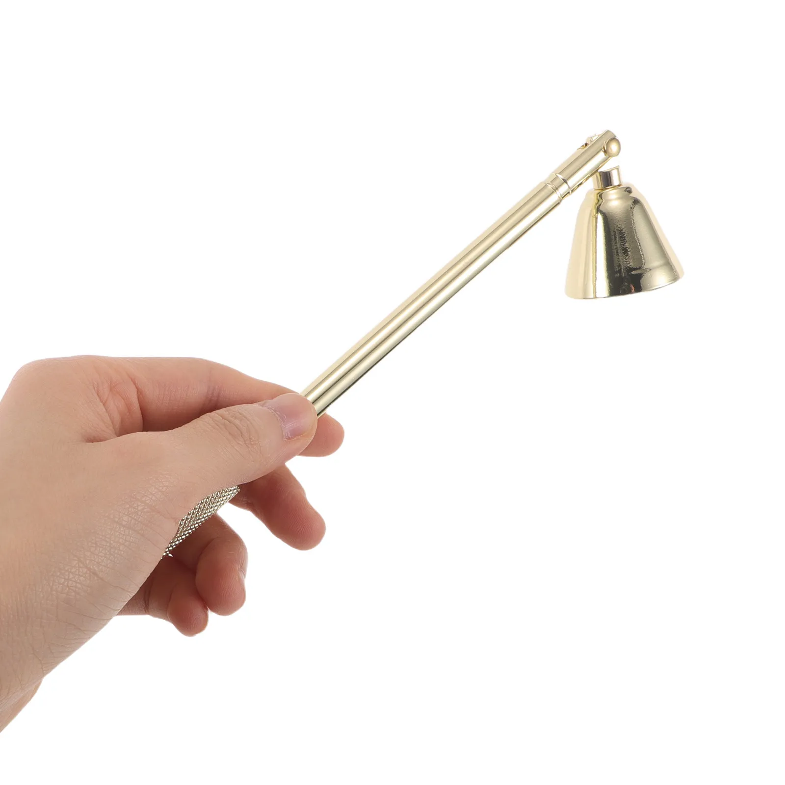 Stainless Steel Snuffer Bell Wick Extinguisher Long Handle 2-in-1 Flame Snuffer Wick Care Tool for Jar Candles Tea Light