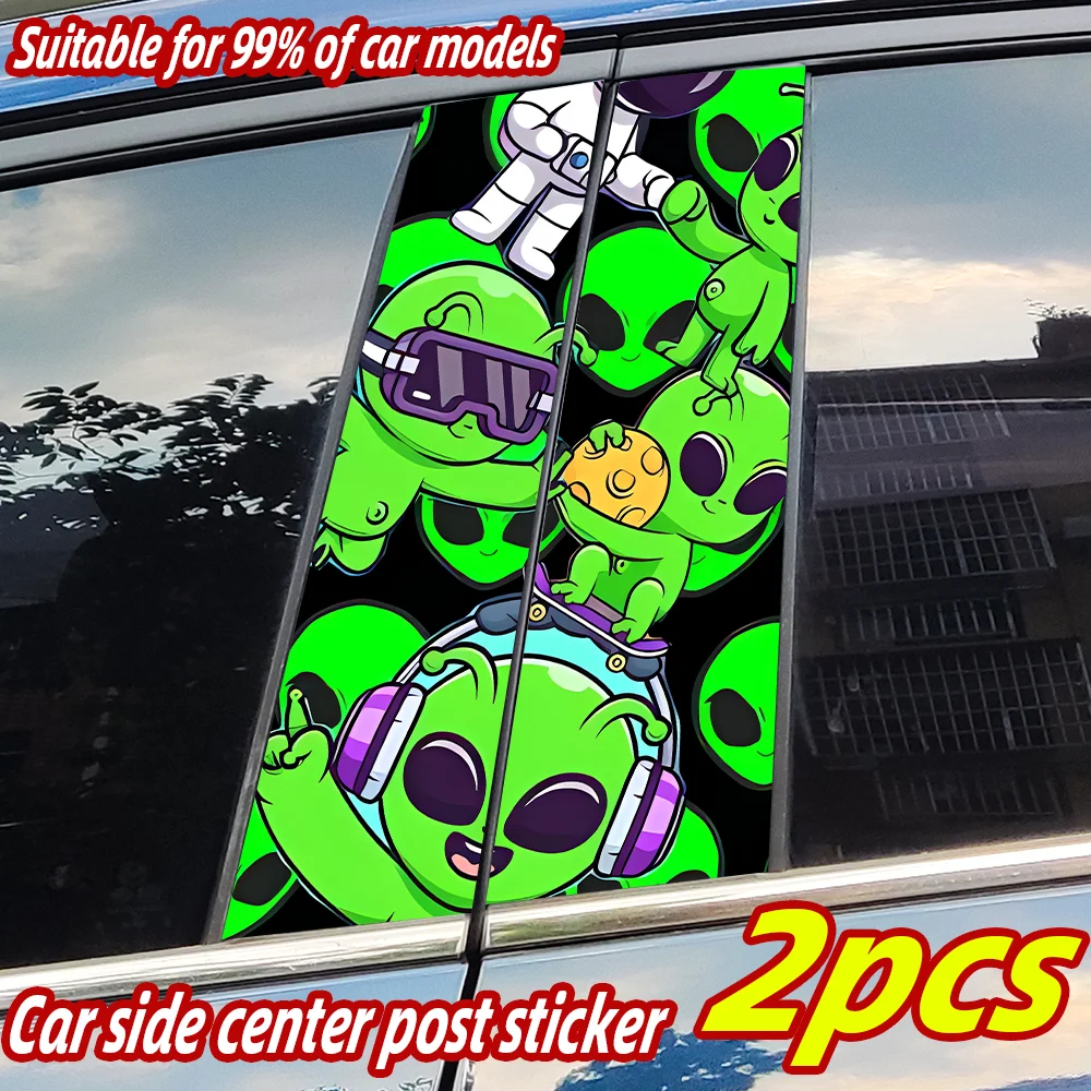

Funny Alien Astronaut Car Sticker Auto B Pillar Waterproof Center Column Decor Cover Scratches Car Door Pillar Decal Accessories