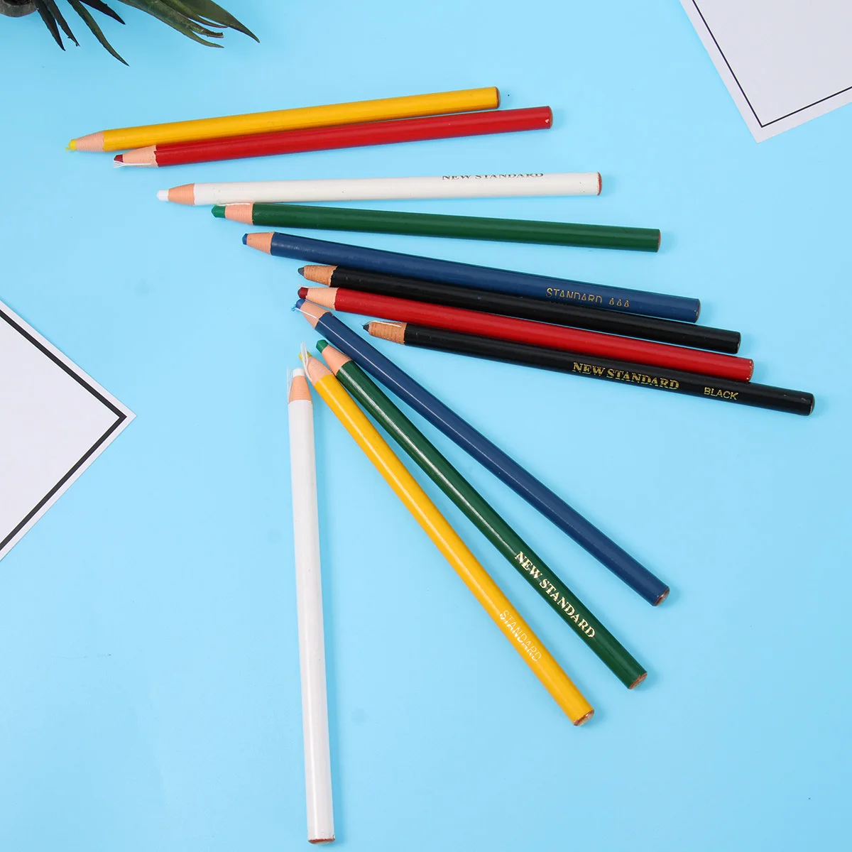 12pcs Peel-Off Multicolor Set For Ceramic Glass Wood Metal Cloth Assorted Colors Include White Black