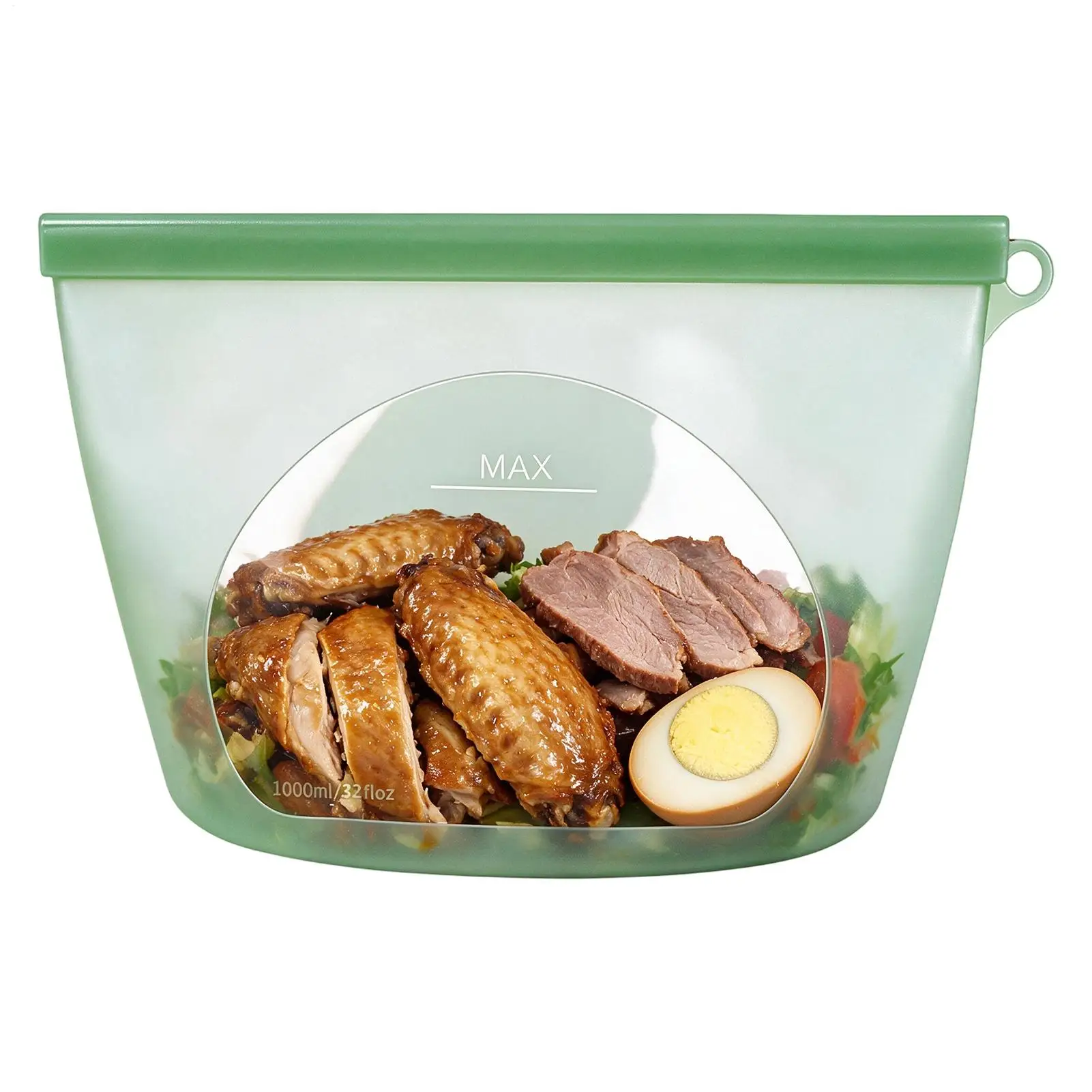 Silicone Food Storage Bags 1000ml Oven Safe Pouch With Writable Area Ziploc Lunch Containers For Snacks Vegetables Fruits Cheese