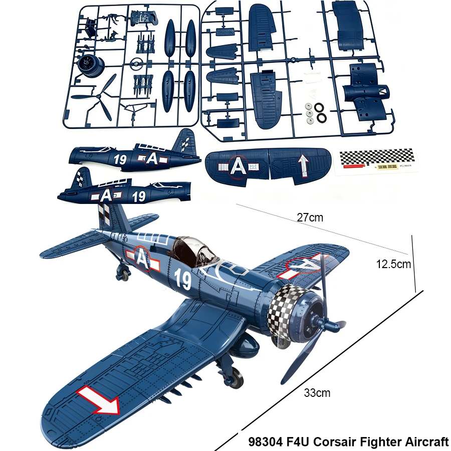Vought F4U Corsair Fighter Aircraft Building Blocks MOC DIY Assembly Model Kit Vintage Airplane Collectible Toy Gift For Teens