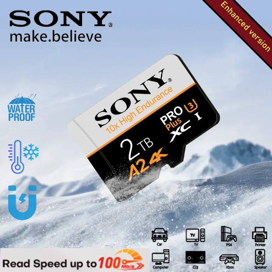 SD-карты SONY, 2 ТБ, 1 ТБ, 512 ГБ, 256 ГБ, карта флэш-памяти, высокоскоростная карта Micro TF, мини-карта памяти класса 10, для телефонов/ПК/камер