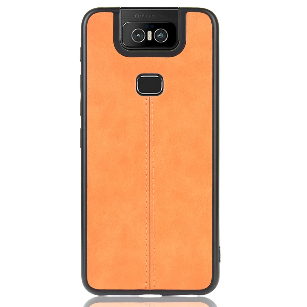 For Asus Zenfone 6Z ZS630KL Case Asus 6z Route Calfskin PU Leather Hard Phone Cover For Asus Zenfone 6 ZS630KL 2019 Back Case